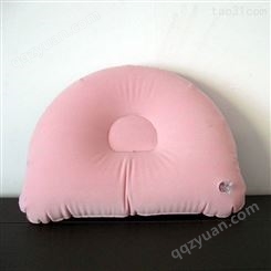 充气旅行枕PVC加厚植绒方枕  旅行长方形充气靠枕 午睡枕 便携充气枕