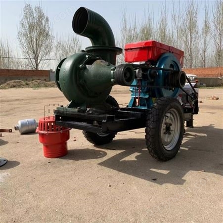 柴油机22马力带抽水泵 移动应急消防水泵 工地排污抽水泵