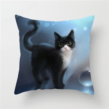 客厅沙发垫动物猫咪可爱抱枕汽车靠垫diy抱枕坐垫定制订做按图生产厂家