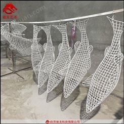 不锈钢网格镂空编织雕塑定制造型鱼铁艺丝雕景区美陈装置摆件