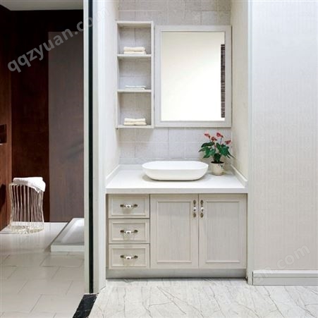百和美欧式太空铝浴室柜 卫生间单盆洗手台 挂墙式浴室柜