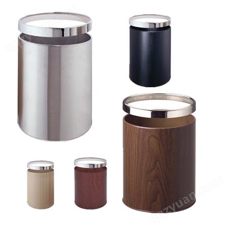 博新批发室内烤漆房间垃圾桶 厨房不锈钢垃圾桶 家用圆形垃圾桶A