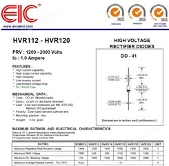 美国EIC代理HVR114高压整流二极管1400V 1.0A DO-41