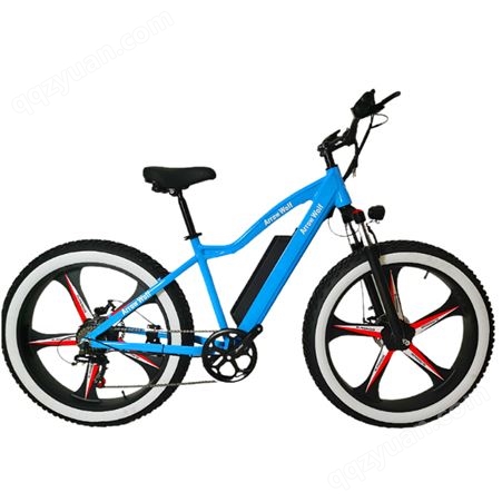 雪地电动自行车26寸一体轮宽胎电动助力车山地电动自行车拖挂支架