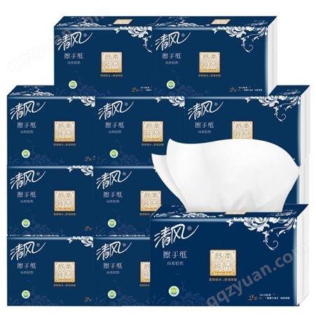 清风舒柔纯品双层酒店商务面巾纸抽纸150抽单包（B911A2W）