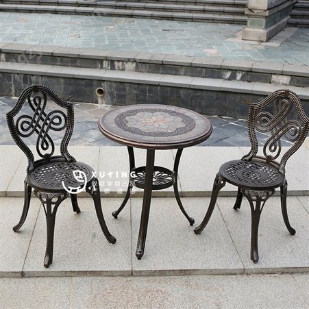 户外铸铝桌椅露台阳台室外花园休闲欧式别墅铁艺套装庭院组合家具