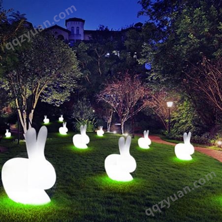 led玉兔灯七彩发光月兔灯 灯光佳节千兔望月 商场活动兔子灯 草坪装饰